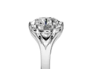 Solitaire Engagement Ring Setting for Round Cut Center with Plain Split Shank and Prong Head in Platinum