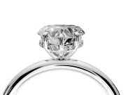 Hidden Halo Engagement Ring Setting for Heart-Shaped Center with Thin Rounded Band and Prong Head in Platinum