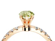 Open Basket Engagement Ring Setting for Fancy Yellow Pear-Shaped Center with Pave Band and Prong Head in Rose Gold