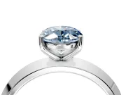 Solitaire Engagement Ring Setting for Fancy Blue Oval Center with Wide Knife Ridge Band and Prong Head in Platinum
