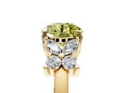 Floral Engagement Ring Setting for Fancy Yellow Round Cut Center with Marquise Cluster Shoulders and Prong Head in Yellow Gold