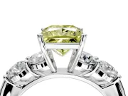 5 Stone Engagement Ring Setting for Fancy Yellow Princess Cut Center with Graduated Accents and Prong Head in Platinum