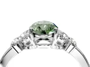 Solitaire Engagement Ring Setting for Fancy Green Pear-Shaped Center with Marquise Flower Shoulders and Prong Head in Platinum