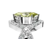 Halo Engagement Ring Setting for Fancy Yellow Marquise Center with Pave Infinity Twist Band and Prong Head in Sterling Silver
