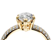 Solitaire Engagement Ring Setting for Marquise Center with Multi-Row Pave Accents and Basket Head in Yellow Gold