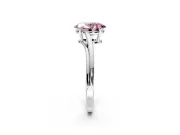 Solitaire Engagement Ring Setting for Fancy Pink Oval Center with Plain Bypass Twist Band and Prong Head in Platinum