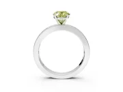 Solitaire Engagement Ring Setting for Fancy Yellow Oval Center with Channel Baguette Band and Prong Head in Sterling Silver
