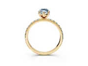 Solitaire Engagement Ring Setting for Fancy Blue Marquise Center with Micro Pave Band and Prong Head in Yellow Gold