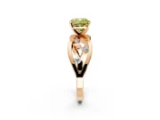 Solitaire Engagement Ring Setting for Fancy Yellow Cushion Cut Center with Criss-Cross Accent Band and Prong Head in Rose Gold