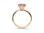 Minimalist Solitaire Engagement Ring Setting for Fancy Pink Cushion Cut Center with Thin Band and Prong Head in Rose Gold