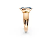 Tension Engagement Ring Setting for Fancy Blue Marquise Center with Wide Flat Band and Tension Head in Rose Gold