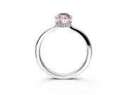 Hidden Halo Engagement Ring Setting for Fancy Pink Marquise Center with Wide Flat Plain Band and Prong Head in Platinum