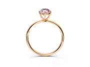 Solitaire Engagement Ring Setting for Fancy Pink Marquise Center with Straight Thin Band and Prong Head in Rose Gold
