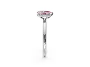 Solitaire Engagement Ring Setting for Fancy Pink Pear-Shaped Center with Plain Band, Open Basket and Prong Head in Platinum