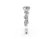 Solitaire Engagement Ring Setting for Round Cut Center with Bar-Station Pave Twist and Prong Head in Platinum