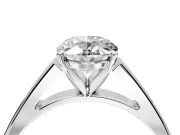 Solitaire Engagement Ring Setting for Oval Center with Tapered Split Shoulders and Prong Head in Platinum