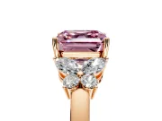 Solitaire Engagement Ring Setting for Fancy Pink Asscher Cut Center with Marquise Flower Shoulders and Prong Head in Rose Gold