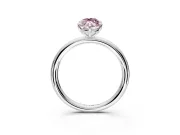 Low-Set Solitaire Engagement Ring Setting for Fancy Pink Marquise Center with Thin Plain Band and Prong Head in Platinum