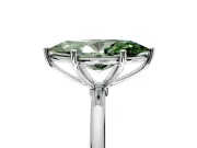 Solitaire Engagement Ring Setting for Fancy Green Marquise Center with Straight Thin Band and Prong Head in Platinum