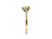 Solitaire Engagement Ring Setting for Fancy Yellow Heart-Shaped Center with Channel Accents and Prong Head in Yellow Gold