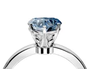 Solitaire Engagement Ring Setting for Fancy Blue Heart-Shaped Center with Plain Band and Tulip Prong Head in Platinum