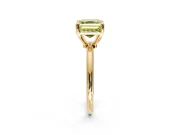 Minimalist Solitaire Engagement Ring Setting for Fancy Yellow Asscher Cut Center with Thin Band and Prong Head in Yellow Gold