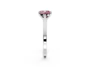 Solitaire Engagement Ring Setting for Fancy Pink Cushion Cut Center with Tapered Shoulders and Prong Head in Platinum