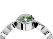 Vintage Station Engagement Ring Setting for Fancy Green Marquise Center with Accents and Prong Head in Sterling Silver