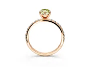 Solitaire Engagement Ring Setting for Fancy Yellow Marquise Center with Micro Pave Band and Prong Head in Rose Gold