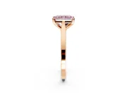 Solitaire Engagement Ring Setting for Fancy Pink Radiant Cut Center with Tapered Shoulders and Prong Head in Rose Gold