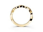 Round Cut Lab-Grown Diamond Twisted Infinity Wedding Band with Spaced Prong Setting in Yellow Gold