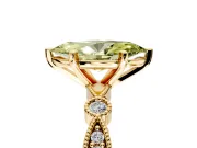Solitaire Engagement Ring Setting for Fancy Yellow Marquise Center with Milgrain Bezel Accents and Prong Head in Yellow Gold