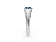 Tension Engagement Ring Setting for Fancy Blue Round Cut Center with Wide Tapered Band and Tension Head in Sterling Silver