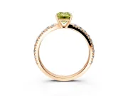 Solitaire Engagement Ring Setting for Fancy Yellow Emerald Cut Center with Large Accent Band and Prong Head in Rose Gold