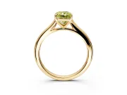 Solitaire Engagement Ring Setting for Fancy Yellow Radiant Cut Center with Narrow Cathedral Band and Prong Head in Yellow Gold