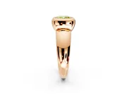 Solitaire Engagement Ring Setting for Fancy Yellow Cushion Cut Center with Wide Band and Bezel Head in Rose Gold
