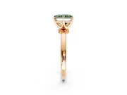Solitaire Engagement Ring Setting for Fancy Green Radiant Cut Center with Plain Band and Tulip Prong Head in Rose Gold