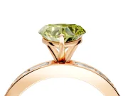 Solitaire Engagement Ring Setting for Fancy Yellow Heart-Shaped Center with Channel Baguette Band and Prong Head in Rose Gold