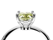 Minimalist Solitaire Engagement Ring Setting for Fancy Yellow Oval Center with Thin Band and Prong Head in Platinum
