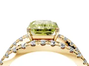 Solitaire Engagement Ring Setting for Fancy Yellow Radiant Cut Center with Wide-Open Split Shank and Prong Head in Yellow Gold