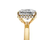 Solitaire Engagement Ring Setting for Radiant Cut Center with Fine Wire Band and Prong Head in Yellow Gold