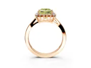 Starburst Halo Engagement Ring Setting for Fancy Yellow Princess Cut Center with Flat Cathedral Band and Prong Head in Rose Gold