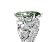 Halo Engagement Ring Setting for Fancy Green Marquise Center with Marquise and Pave Bypass Band and Prong Head in White Gold