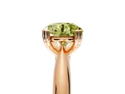 Solitaire Engagement Ring Setting for Fancy Yellow Round Cut Center with Reverse Tapered Band and Prong Head in Rose Gold