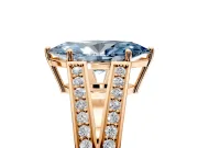 Split Shank Engagement Ring Setting for Fancy Blue Marquise Center with Pave Split Shank and Prong Head in Rose Gold