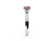 Solitaire Engagement Ring Setting for Fancy Pink Cushion Cut Center with Wide Knife Ridge Band and Prong Head in White Gold