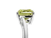 Solitaire Engagement Ring Setting for Fancy Yellow Asscher Cut Center with Plain Bypass Twist Band and Prong Head in Platinum