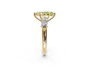 5 Stone Engagement Ring Setting for Fancy Yellow Marquise Center with Graduated Accents and Prong Head in Yellow Gold