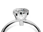 Solitaire Engagement Ring Setting for Heart-Shaped Center with Wire Band and Prong Head in Platinum