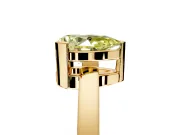Solitaire Engagement Ring Setting for Fancy Yellow Pear-Shaped Center with Plain Band and Flat Tab Prong Head in Yellow Gold